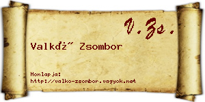 Valkó Zsombor névjegykártya