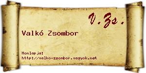 Valkó Zsombor névjegykártya